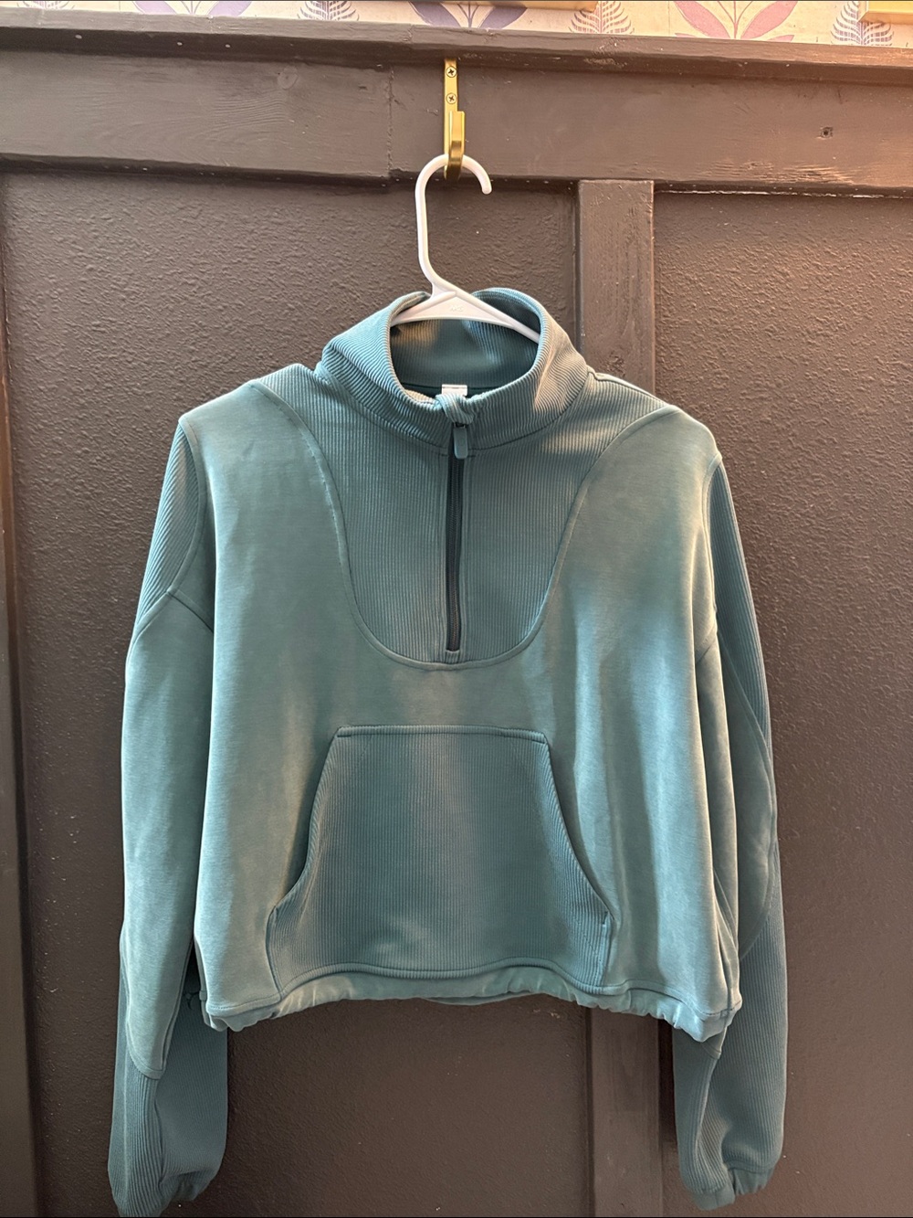 lululemon athletica Ribbed Teal Quarter-Zip Pullover